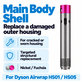 Κέλυφος κύριου σώματος για Dyson Airwrap HS01, HS05, Nickel / Fuchsia