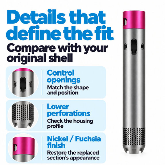 Κέλυφος κύριου σώματος για Dyson Airwrap HS01, HS05, Nickel / Fuchsia