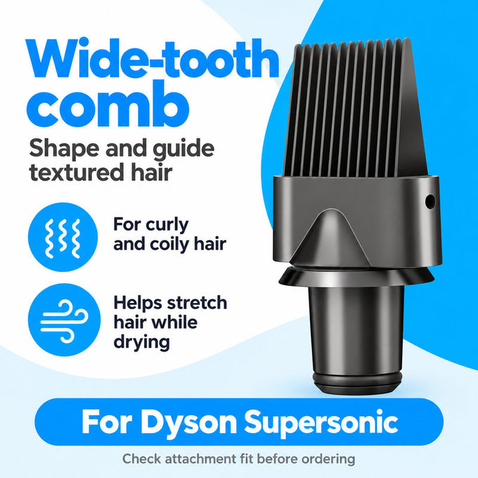 Χτένα με αραιά δόντια για Dyson Supersonic HD01, HD03, HD07, HD15, HD16