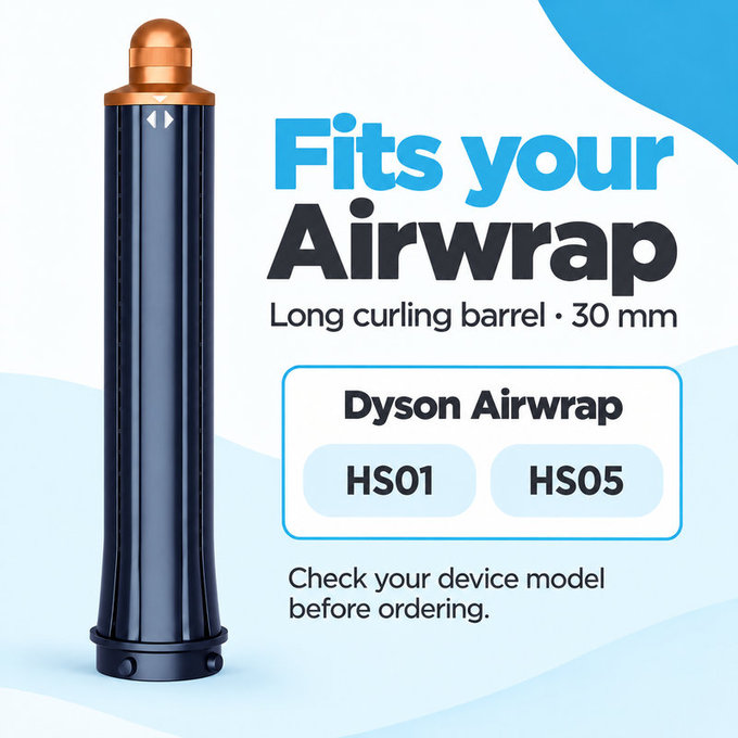 Μακρύ εξάρτημα για μπούκλες για Dyson Airwrap HS01, HS05, 30 mm, Prussian Blue / Rich Copper