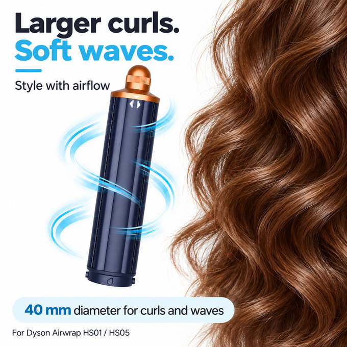 Μακρύ εξάρτημα για μπούκλες για Dyson Airwrap HS01, HS05, 40 mm, Prussian Blue / Rich Copper