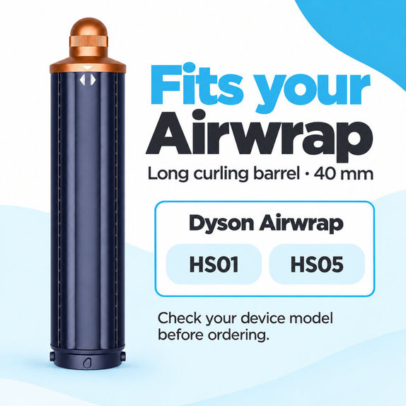 Μακρύ εξάρτημα για μπούκλες για Dyson Airwrap HS01, HS05, 40 mm, Prussian Blue / Rich Copper
