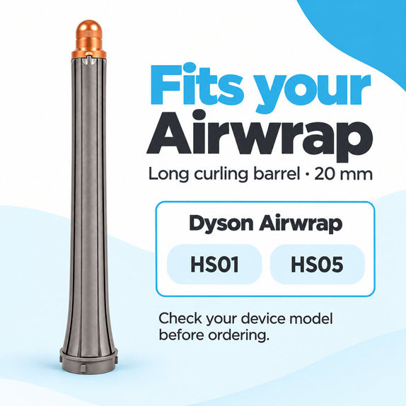 Μακρύ εξάρτημα για μπούκλες για Dyson Airwrap HS01, HS05, 20 mm, Nickel / Copper