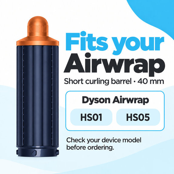 Κοντό εξάρτημα για μπούκλες για Dyson Airwrap HS01, HS05, 40 mm, Prussian Blue / Rich Copper