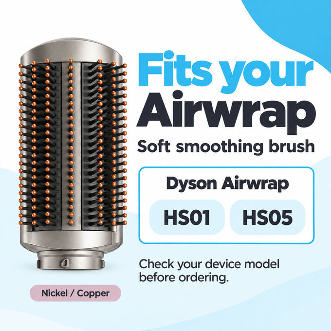 Μαλακή βούρτσα λείανσης για Dyson Airwrap HS01, HS05, Nickel / Copper