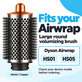 Μεγάλη στρογγυλή βούρτσα όγκου για Dyson Airwrap HS01, HS05, Nickel / Copper