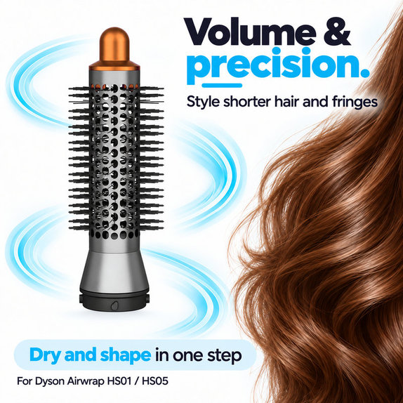 Μικρή στρογγυλή βούρτσα όγκου για Dyson Airwrap HS01, HS05, Nickel / Copper