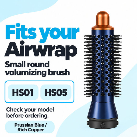 Μικρή στρογγυλή βούρτσα όγκου για Dyson Airwrap HS01, HS05, Prussian Blue / Rich Copper