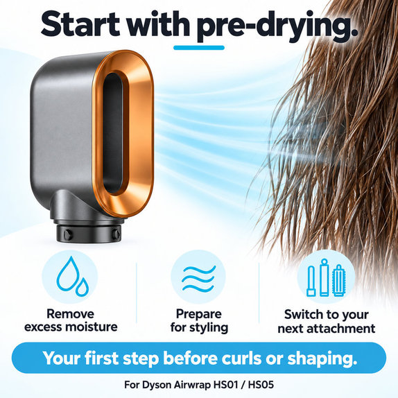 Εξάρτημα γρήγορου στεγνώματος για Dyson Airwrap HS01, HS05, Nickel / Copper
