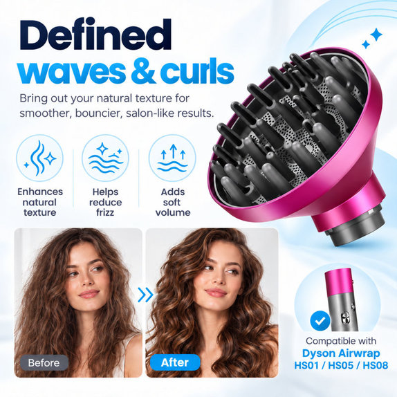 Φυσούνα Wave + Curl για Dyson Airwrap HS05, Fuchsia