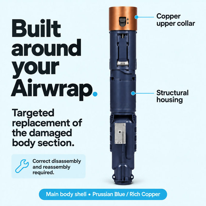 Κέλυφος κύριου σώματος για Dyson Airwrap HS01, HS05, Prussian Blue / Rich Copper
