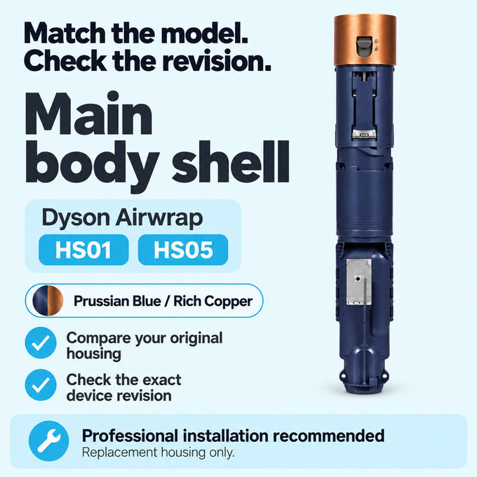 Κέλυφος κύριου σώματος για Dyson Airwrap HS01, HS05, Prussian Blue / Rich Copper