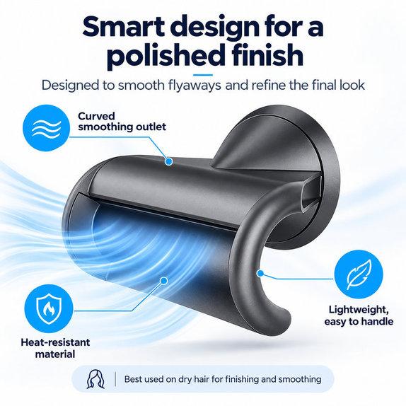 Εξάρτημα λείανσης Flyaway για Dyson Supersonic HD01, HD03, HD07, HD15, HD16, Black