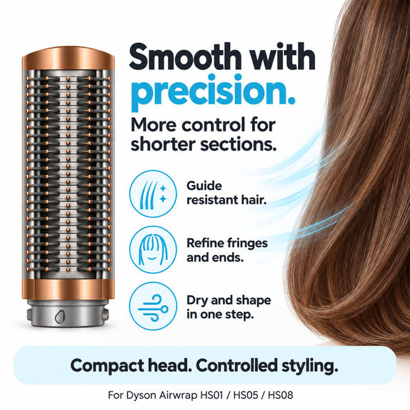 Μικρή σκληρή βούρτσα λείανσης για Dyson Airwrap HS01, HS05, HS08, Nickel / Copper