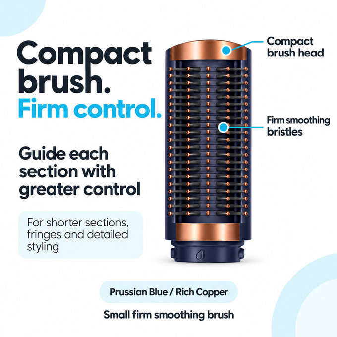 Μικρή σκληρή βούρτσα λείανσης για Dyson Airwrap HS01, HS05, HS08, Prussian Blue / Rich Copper