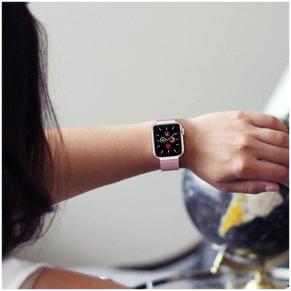 Λουράκι Milaneseband για Apple Watch 8 / 9 / 10 / 11 / SE (40 / 41 / 42 mm), Rose Gold, Tech-Protect