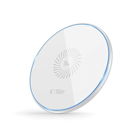 Ασύρματος φορτιστής QI15W-C1 15W, λευκή, Tech-Protect