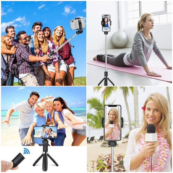 Selfie stick με τρίποδο L02S, μαύρη, Tech-Protect