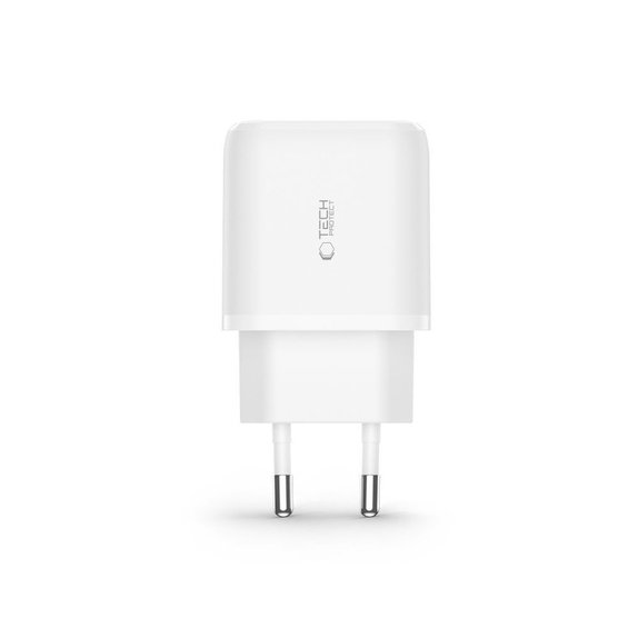 Φορτιστής δικτύου C20W 2-PORT PD 20W / QC3.0 + Lightning Cable, λευκή, Tech-Protect