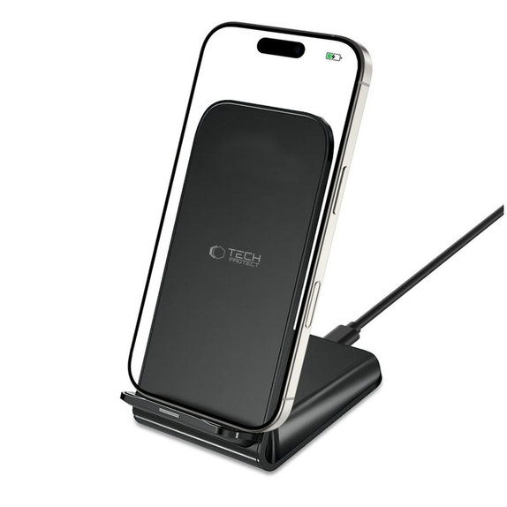 Ασύρματος φορτιστής QI15W-S2 15W, μαύρη, Tech-Protect