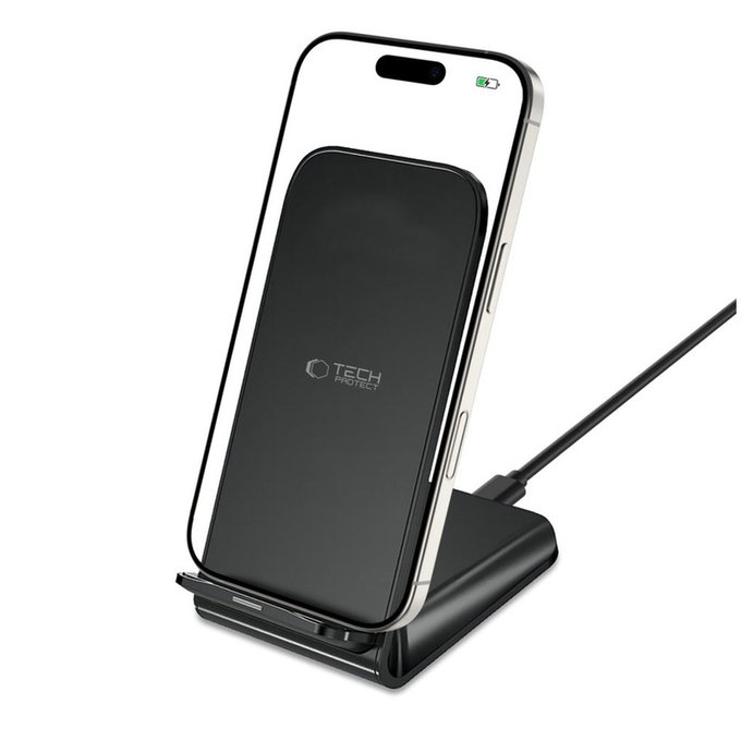 Ασύρματος φορτιστής QI15W-S2 15W, μαύρη, Tech-Protect