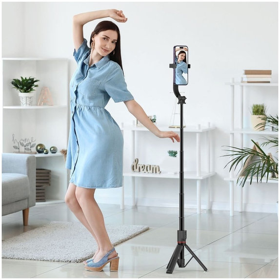 Selfie stick με τρίποδο L04S MagSafe, μαύρη, Tech-Protect