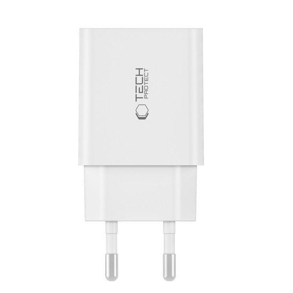 Φορτιστής δικτύου C35W 2-PORT PD 35W + USB-C Cable, λευκή, Tech-Protect
