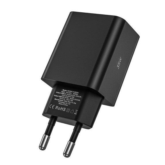 Φορτιστής δικτύου C35W 2-PORT PD 35W + USB-C Cable, λευκή, Tech-Protect