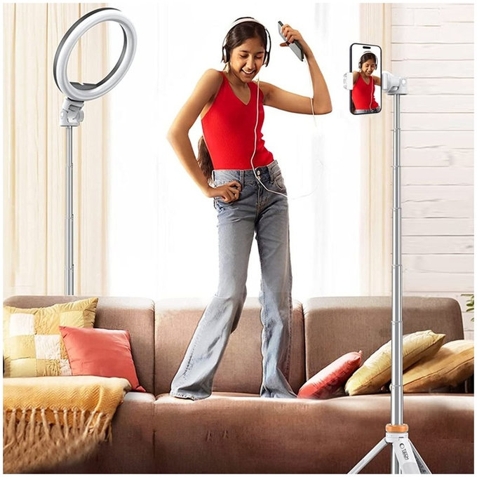 Selfie stick με τρίποδο L03S, λευκή, Tech-Protect