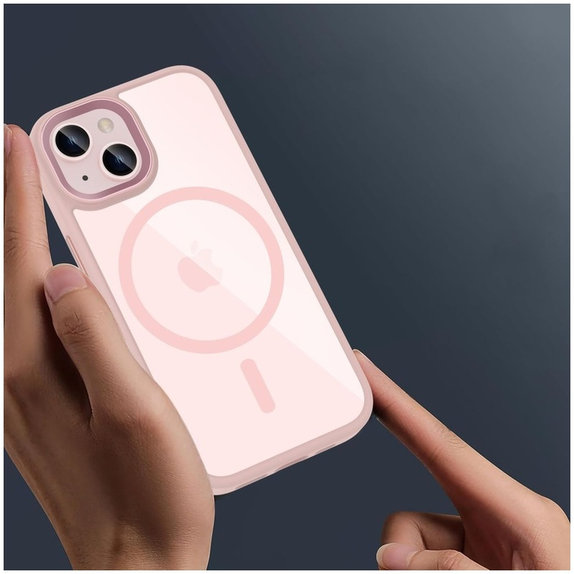 Θήκη MagMat MagSafe για iPhone 15, ροζ/διάφανη, Tech-Protect