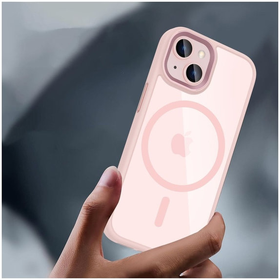 Θήκη MagMat MagSafe για iPhone 15, ροζ/διάφανη, Tech-Protect