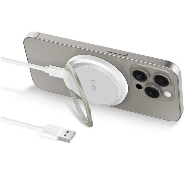 Ασύρματος φορτιστής QI15W-A33 Magnetic MagSafe, λευκή, Tech-Protect