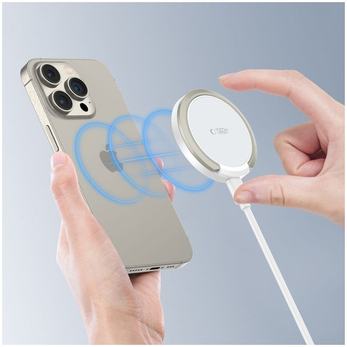 Ασύρματος φορτιστής QI15W-A33 Magnetic MagSafe, λευκή, Tech-Protect