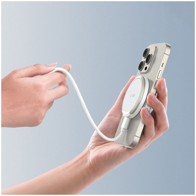 Ασύρματος φορτιστής QI15W-A33 Magnetic MagSafe, λευκή, Tech-Protect