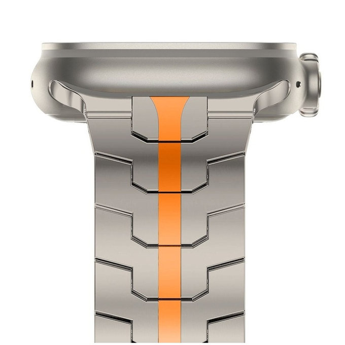Λουράκι Stainless Line για Apple Watch 8 / 9 / 10 / 11 / SE / Ultra (44 / 45 / 46 / 49 mm), Titanium/Orange, Tech-Protect