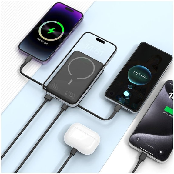 Power bank PB31 Lifemag MagSafe 10000mAh, μαύρη, Tech-Protect