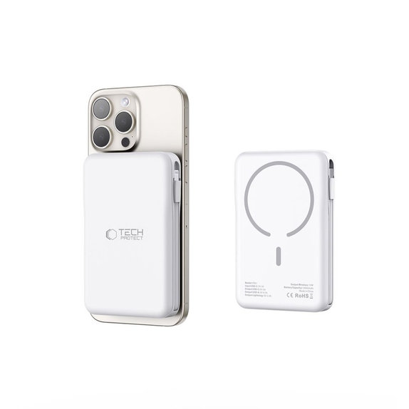 Power bank PB31 Lifemag MagSafe 10000mAh, λευκή, Tech-Protect