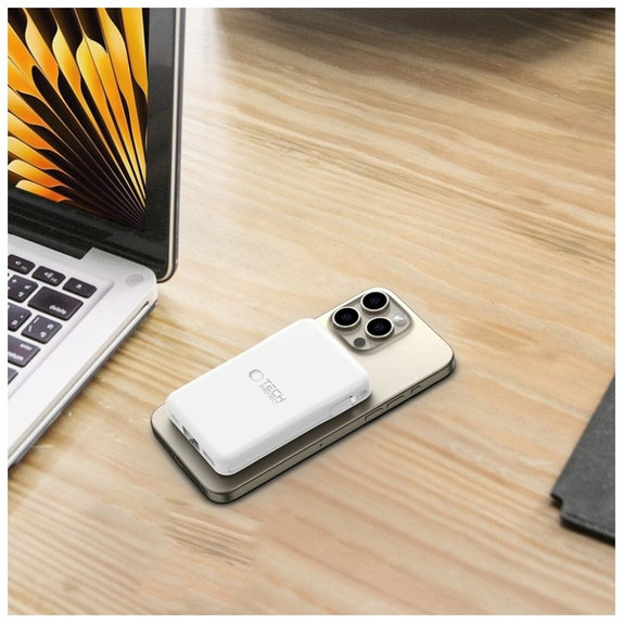 Power bank PB31 Lifemag MagSafe 10000mAh, λευκή, Tech-Protect
