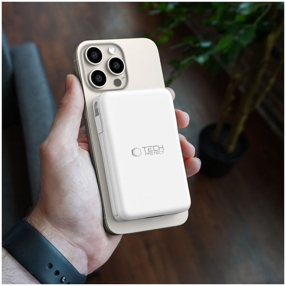 Power bank PB31 Lifemag MagSafe 10000mAh, λευκή, Tech-Protect