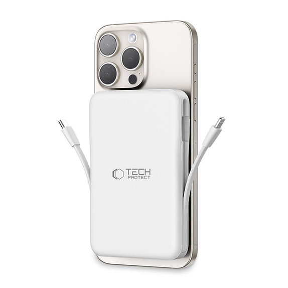 Power bank PB31 Lifemag MagSafe 10000mAh, λευκή, Tech-Protect