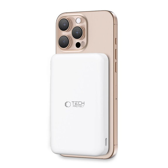Power bank PB24 Lifemag Qi2 MagSafe 10000mAh, λευκή, Tech-Protect