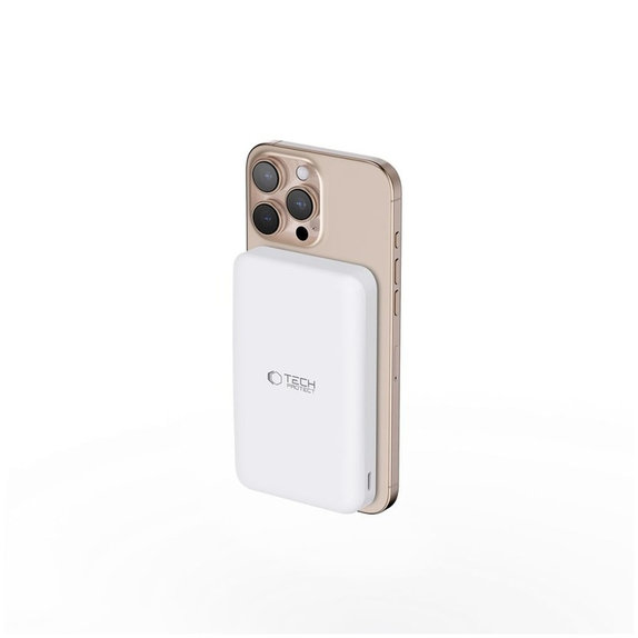Power bank PB24 Lifemag Qi2 MagSafe 10000mAh, λευκή, Tech-Protect