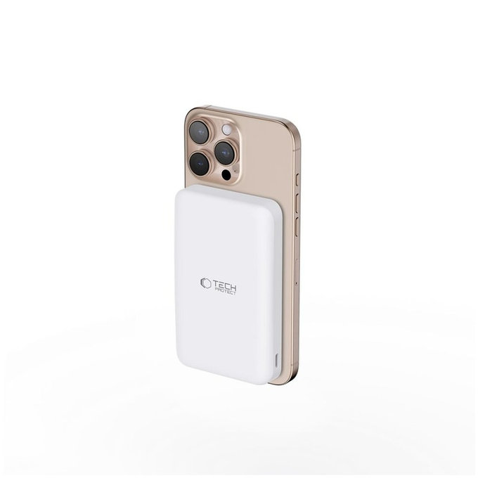 Power bank PB24 Lifemag Qi2 MagSafe 10000mAh, λευκή, Tech-Protect