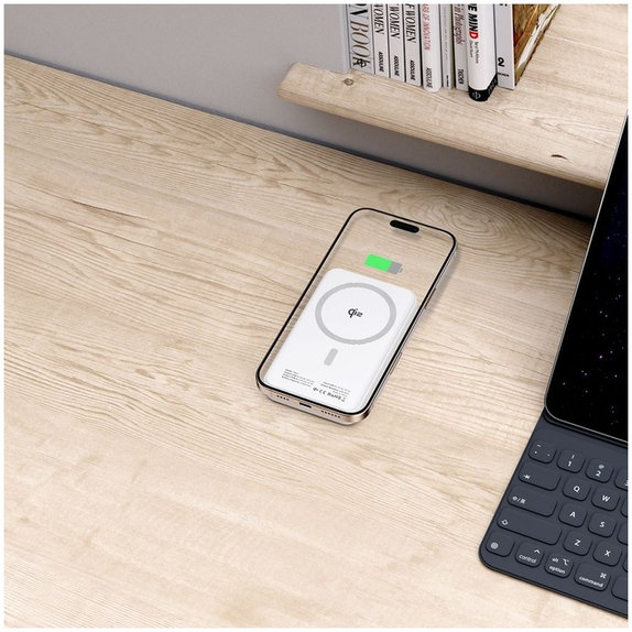 Power bank PB24 Lifemag Qi2 MagSafe 10000mAh, λευκή, Tech-Protect