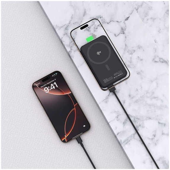 Power bank PB24 Lifemag Qi2 MagSafe 10000mAh, μαύρη, Tech-Protect