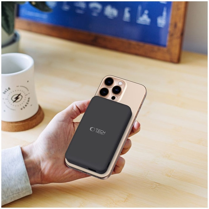 Power bank PB24 Lifemag Qi2 MagSafe 10000mAh, μαύρη, Tech-Protect