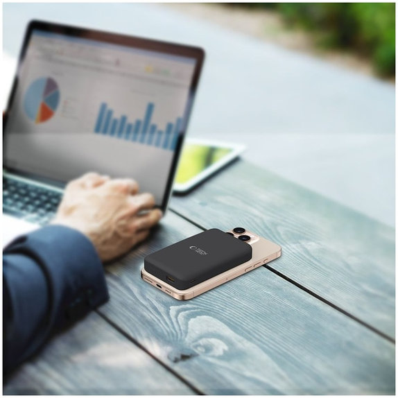 Power bank PB24 Lifemag Qi2 MagSafe 10000mAh, μαύρη, Tech-Protect