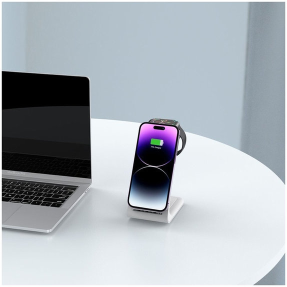 Ασύρματος φορτιστής QI15W-A36 3IN1 for Apple, λευκή, Tech-Protect