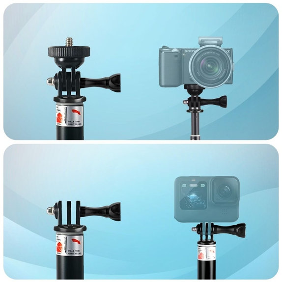 Selfie stick με τρίποδο GA100 για GoPro / DJI / INSTA360, μαύρη, Tech-Protect