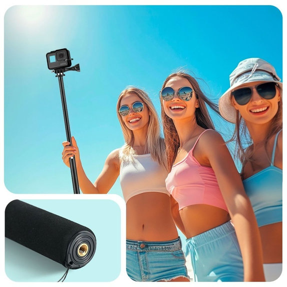 Selfie stick με τρίποδο GA100 για GoPro / DJI / INSTA360, μαύρη, Tech-Protect